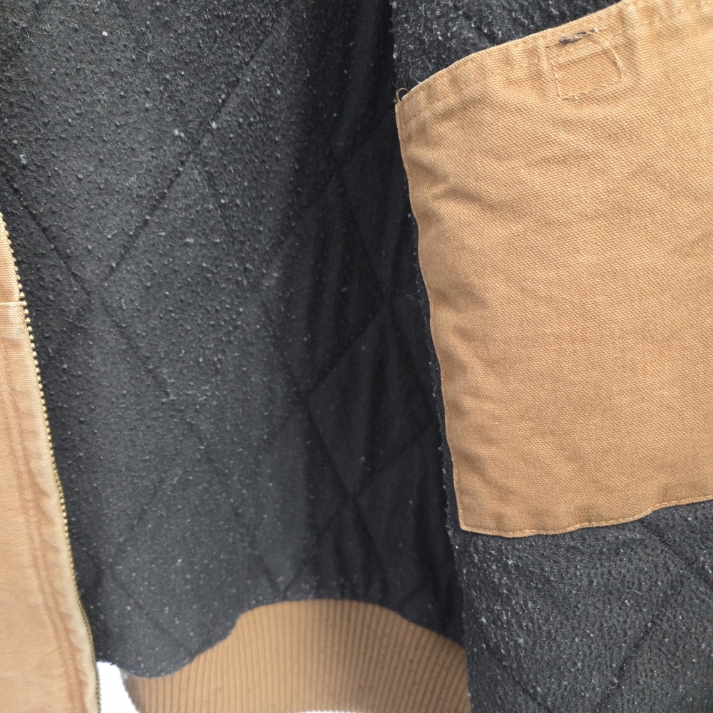Vintage Carhartt J130 Brown Hooded Duck Brown Canvas Hooded Jacket Size Large - Picture 7 of 9